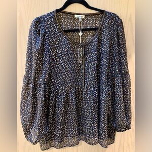 Max Studio Speciality Products Balloon Sleeve Ruffle Blouse Size Large